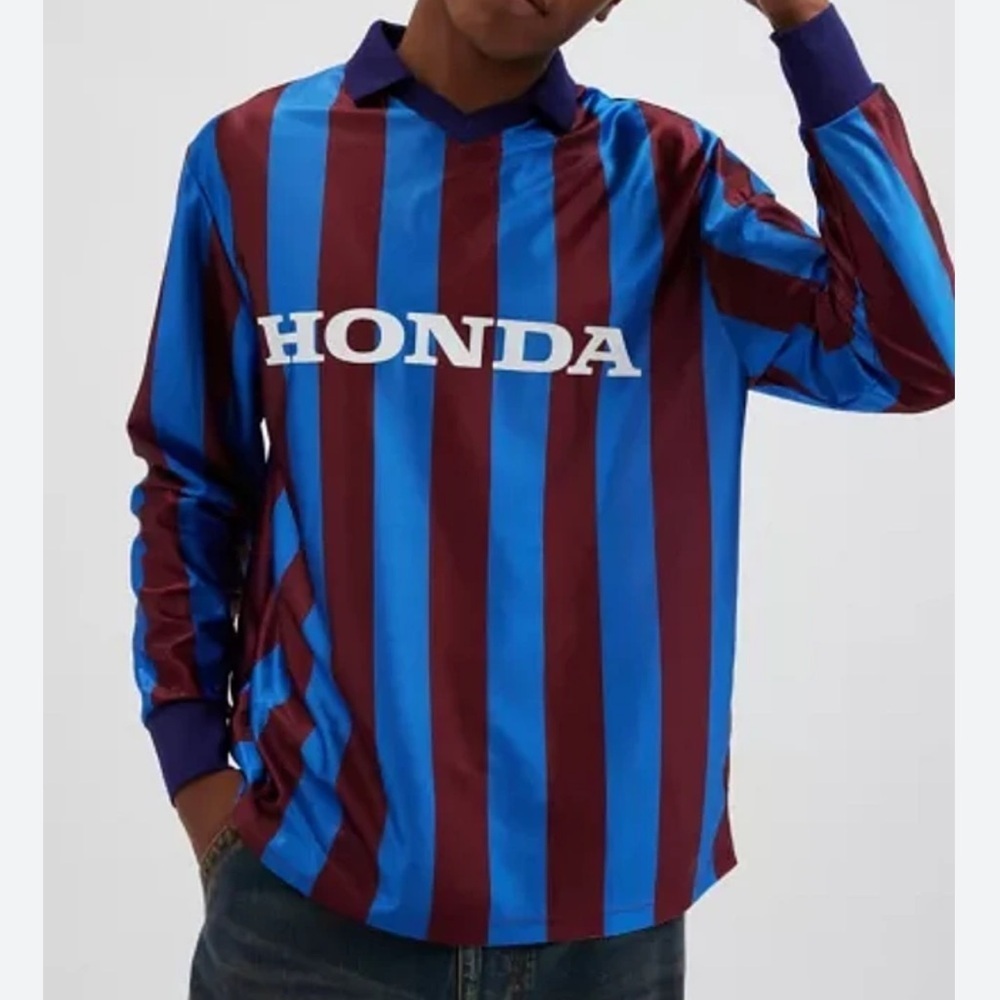NWOT Urban Outfitters Honda Long Sleeve Soccer Jersey Polo Tee Size XL - Picture 1 of 13